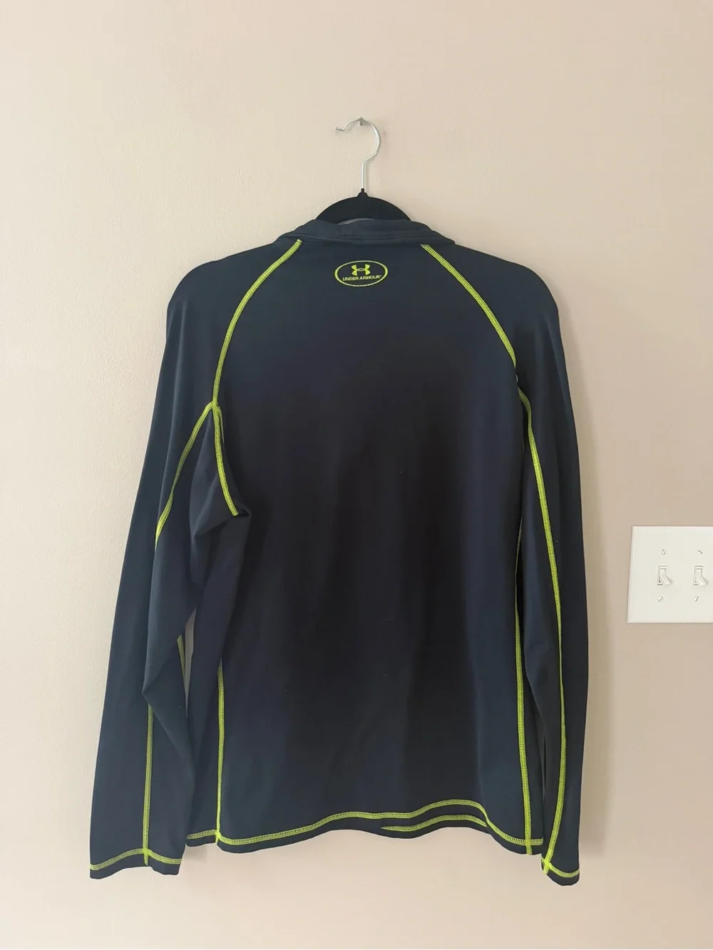 Under Armour Men's Black Quarter Zip with Neon Yellow Accents